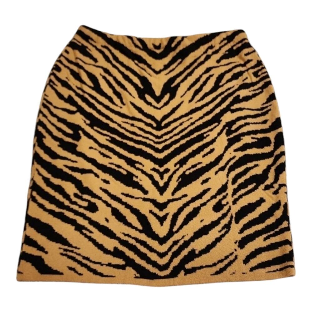 Lane Bryant Tan Black Tiger Animal Print Knit Pencil Skirt Plus Size 26/28 NWT